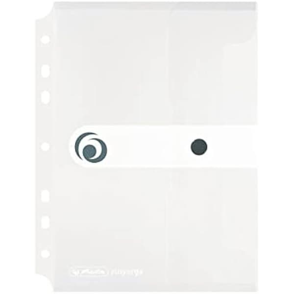 A5 Dokumentmappar - HERLITZ - 11293818 - Plast - Tryckknapp - Transparent vit