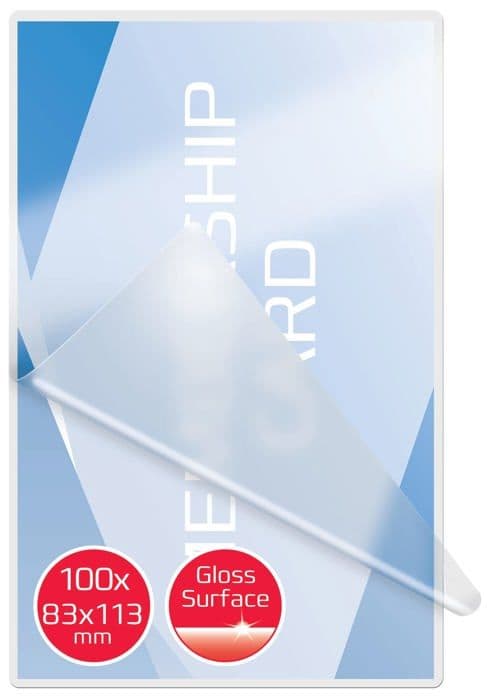Gbc plastpåse - 3743154 - Förpackning med 100 glansiga påsar Kortformat 83 x 113 mm 2 x 125 mikron