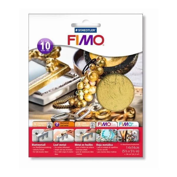 Metalliska ark - Staedtler - 8781-11 - Guld - 14 x 14 cm - Förpackning med 10
