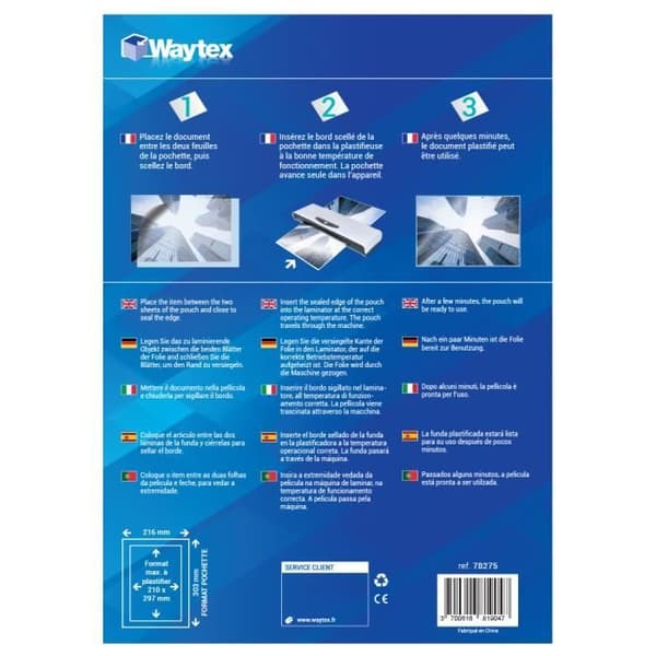 Plastfickor - Ej specificerat - A4 - 125 mikron - Pack om 100 - Rundade hörn