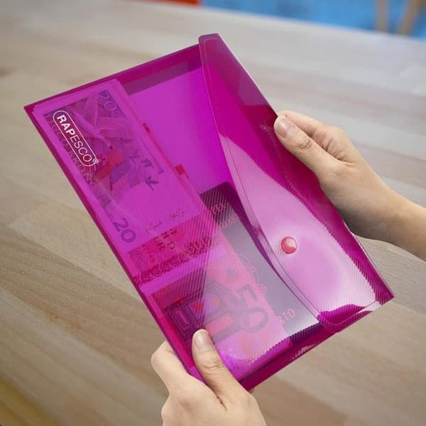 Påsar - Tryckknapp - A5 - Halvtransparent - 10 färger - Rapesco