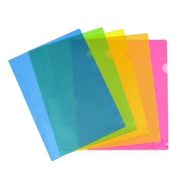 Viquel plastpåse Påse med 10 A4 Happy Fluo hörnfickor i 13/100eme polypropen. Blandade färger