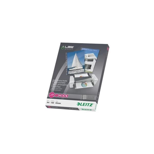 Leitz Perforerad lamineringspåse 125 Micron A4 100 st