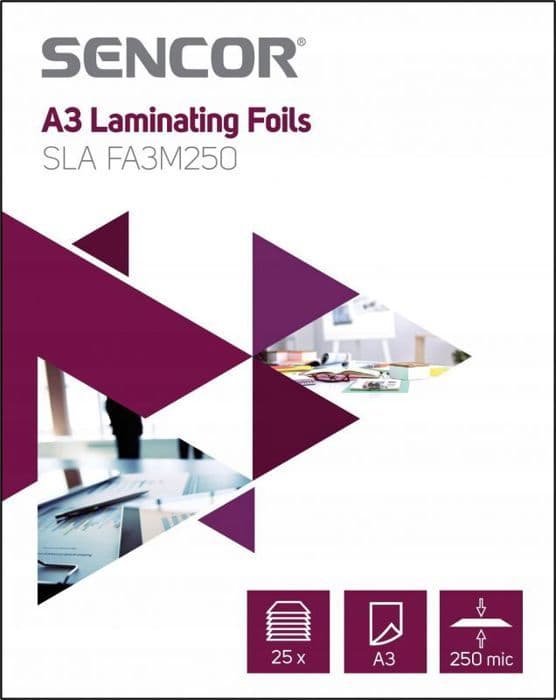 Plastik för plastifierare Sencor - SLA FA3M250 - Plastifieringsark A3 25 stycken.