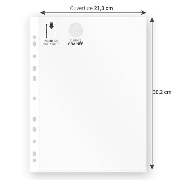 Hålmappar A4 - Waytex - 931301 - Transparenta - Strukturerade - 40 mikron - Paket om 50