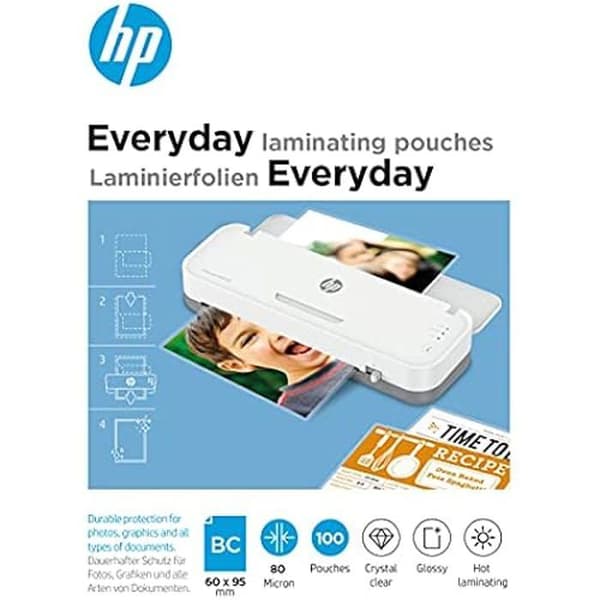 Lamineringspåsar - HP - Visitkort - 80 mikron - Transparent - Paket med 100 stycken
