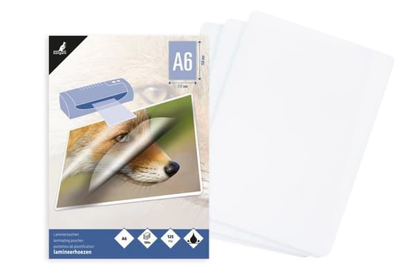 Plast för Kangaro-laminator - K-16004 - Paket med 100 lamineringsark A6-format 111 x 154 mm 125 mikron