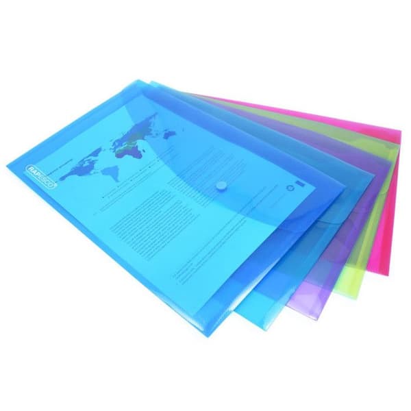 Rapesco-paket med 25 A5-dokumentfickor i olika färger Transparent - 1498