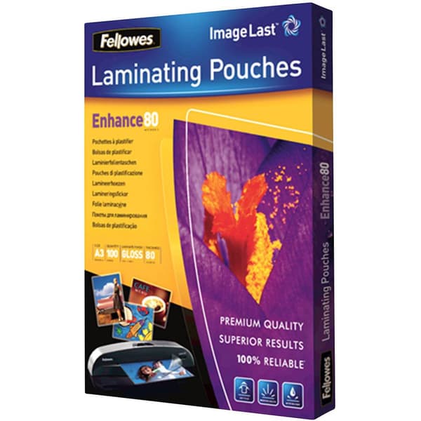 Fellowes Lamineringsfilm DIN A3 80 micron glänsande 100 st