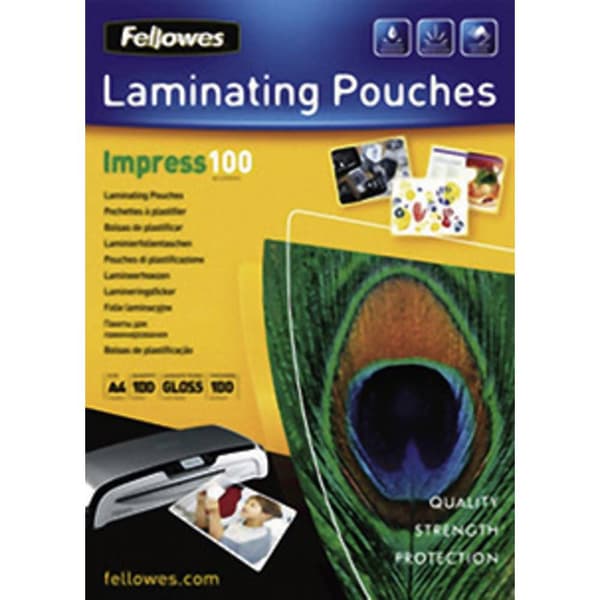 Fellowes Lamineringsfilm DIN A4 100 micron glänsande 100 st