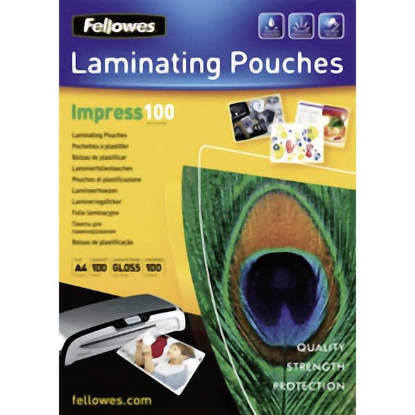 Lamineringsfilm Fellowes DIN A4 100 micron glänsande 100 st