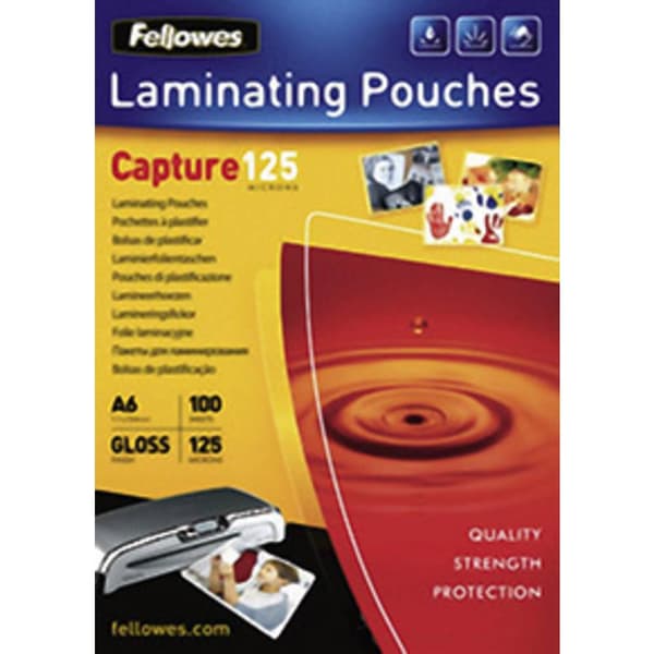 Fellowes Lamineringsfilm DIN A6 125 micron glänsande 100 st