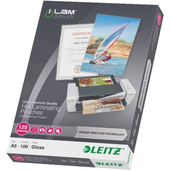 Leitz Lamineringsfilm DIN A5 125 micron glänsande 100 st