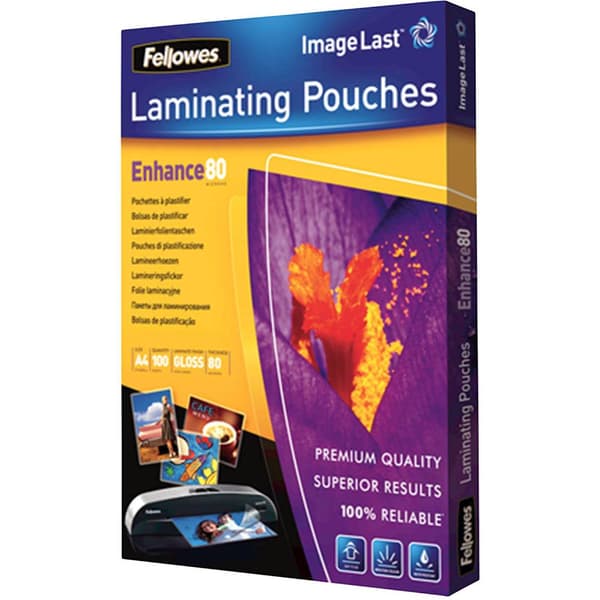 Lamineringsfilm Fellowes DIN A4 80 micron glänsande 100 st