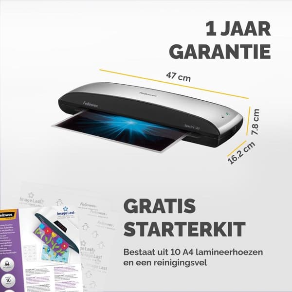 Fellowes Spectra A3 Kylmä/kuumalaminaattori Musta, Harmaa