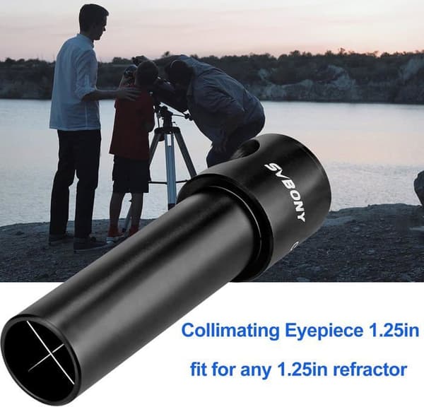 Svbony SV197 Collimation Okular 1,25", aluminiumlegering Cheshire Collimation Okular tillbehör för Newtonska teleskop