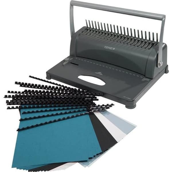 Genie CB 850 Bindningsmaskin (upp till 350 ark, DIN A4, med 75 delar startset) Silver-svart: Kontorsprodukter