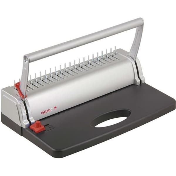 Genie CB 800 Spiral baguette bindningsmaskin för max. 145 A4-ark med silver-svarta plastspiralbindningar: