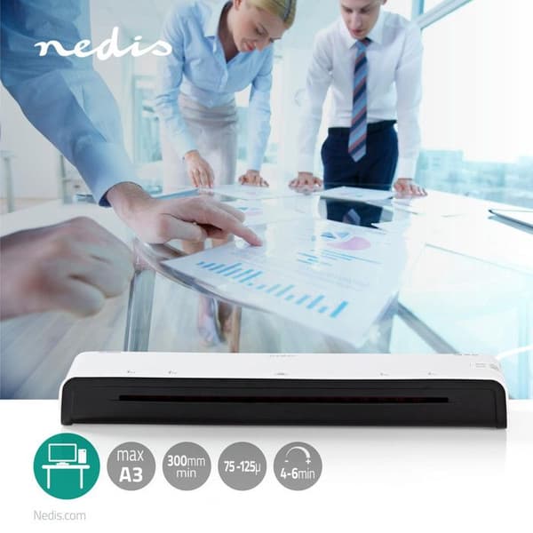 Plastifieringsmaskin - Nedis - A3 - Varm och kall - 300 mm/min - Automatisk avstängning