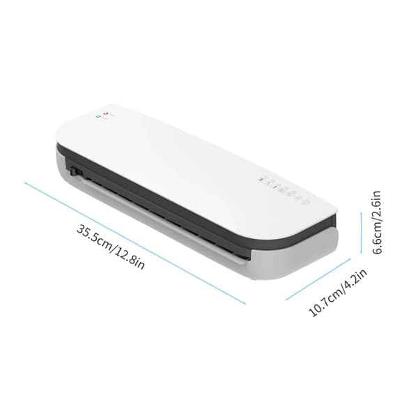 Skrivbordslaminator, kompakt och lätt, varm- och kallinställningar,Vit