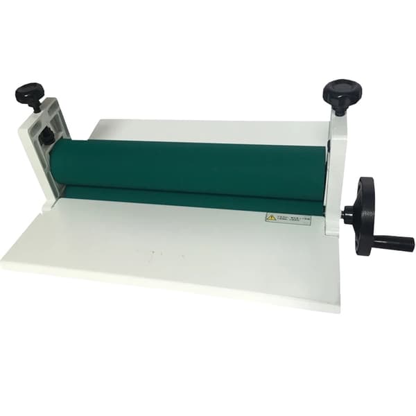 Manuell kall laminator, 14 tum maximal bredd, 1,2 cm maximal tjocklek,Vit