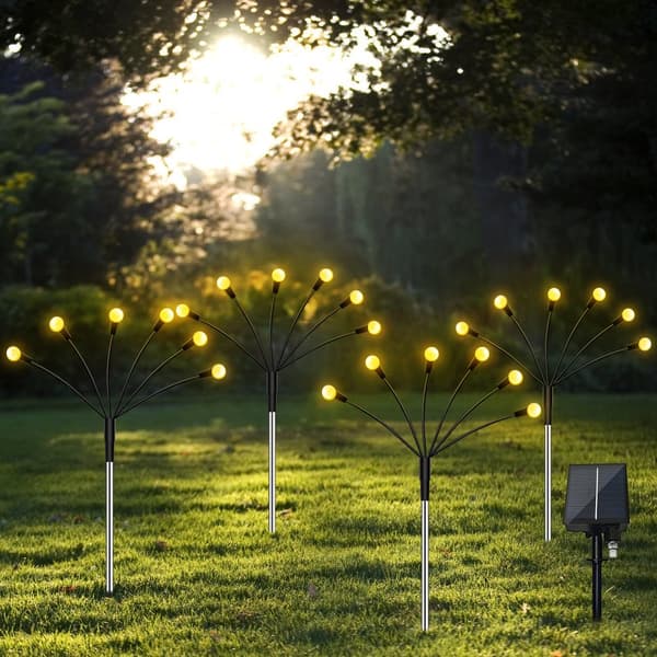Solcelledrevet havebelysning Firefly med 8 LED-lys 4-pak Varm hvid