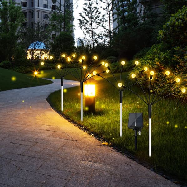 Solcelledrevet havebelysning Firefly med 8 LED-lys 4-pak Varm hvid
