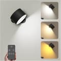 Miniatyrbild 1 av 4: Vägglampa inomhus med fjärrkontroll, LED Touch Control Vägglampa 5 ljusstyrkanivåer 7 färger, 360° roterbar, svart