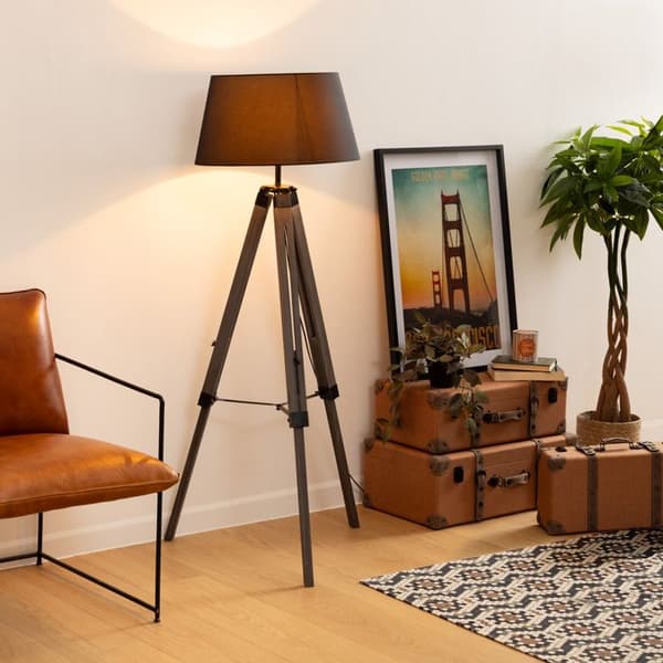 Stativ golvlampa - E27 - 40 B - H. 145 cm - Svart