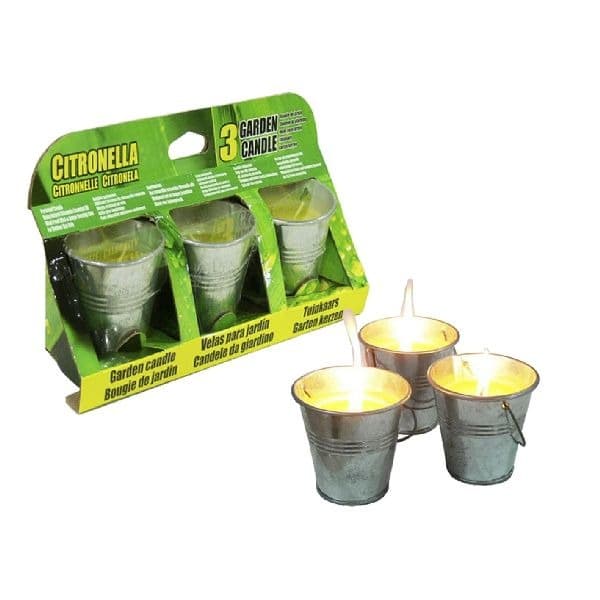 Citronella lys i metalspand 3 stk 6,5cm