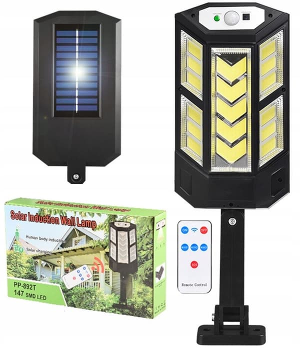 SOLARLAMPA 249 LED DUSK RÖRELSESENSOR