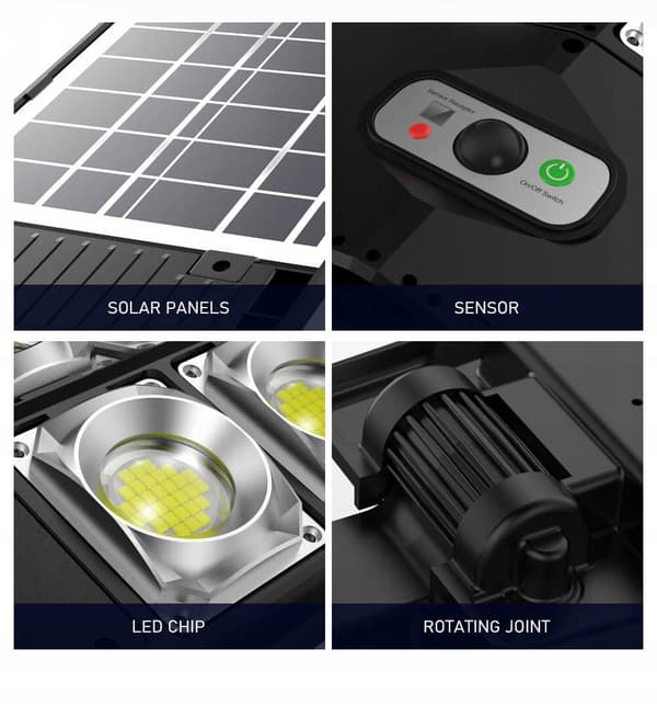 LAMPE LED SOLAR GADLAMPE 450W HOLDER NYHED