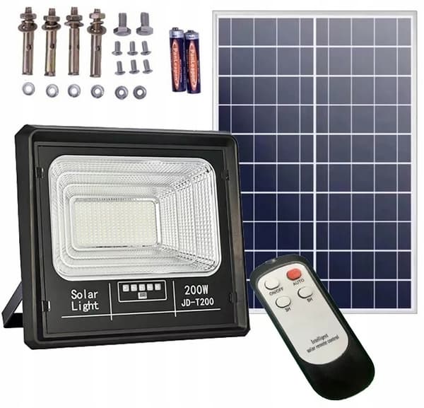 SOLLAMPA MED SENSOR 200W 5m kabel 15000mAh