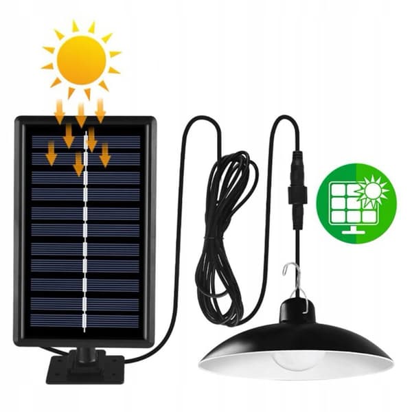 SET MED 2 x LJUSLYSA HÄNGLAMPA SOLAR LED FJÄRRKONTROLL