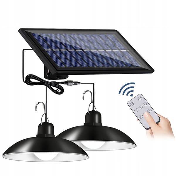 SÆT MED 2 x LYSELYSE HÆNGELAMPE SOLAR LED FJERNBETJENING