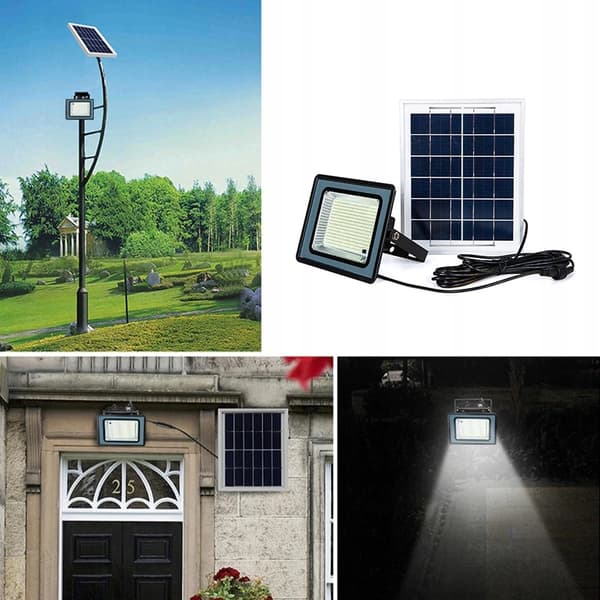 AURINKOLAMPPU 100W 206 LED katuvalo KAUKOSÄÄDINKAAPELI 5m