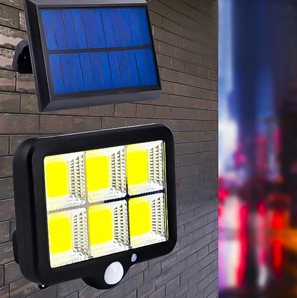 SOLLAMPA LYTA MED FJÄRRKONTROLLSENSORER 122 LED