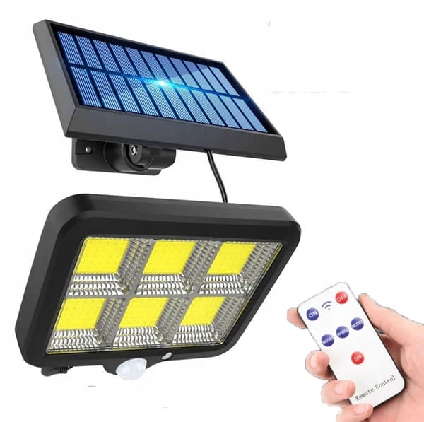 SOLLAMPA LYTA MED FJÄRRKONTROLLSENSORER 122 LED