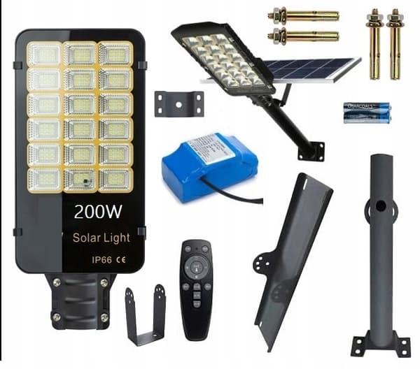 LED SOLAR GADLAMPE 200W INDUSTRIEL 30 Ah