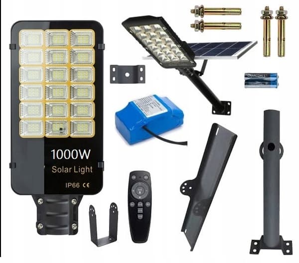 LED SOLAR STREET LAMPE 1000W INDUSTRIEL 70 Ah