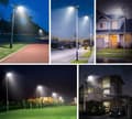 Miniatyrbild 8 av 11: TRÄDGÅRDSLIKTA SOLARLAMPA FÖR POSTKRAFTIG 1000W STREET PANEL 234 LED