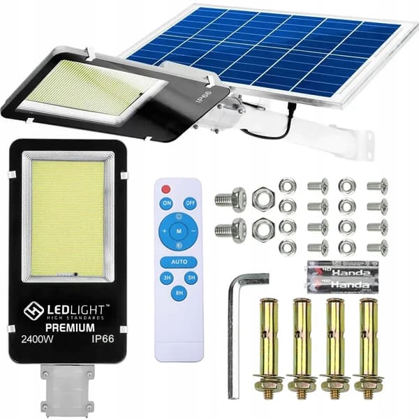 TRÄDGÅRDSLIKTA SOLARLAMPA FÖR POSTKRAFTIG 2400W STREET PANEL 480 LED
