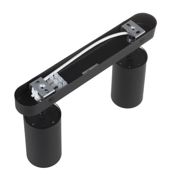 Tak/vägglampa, Maclean MCE452 B spot, mobil, aluminium, 2xGU10, 55x100mm, matt svart