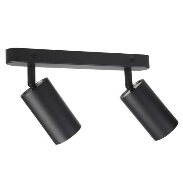Tak/vägglampa, Maclean MCE452 B spot, mobil, aluminium, 2xGU10, 55x100mm, matt svart
