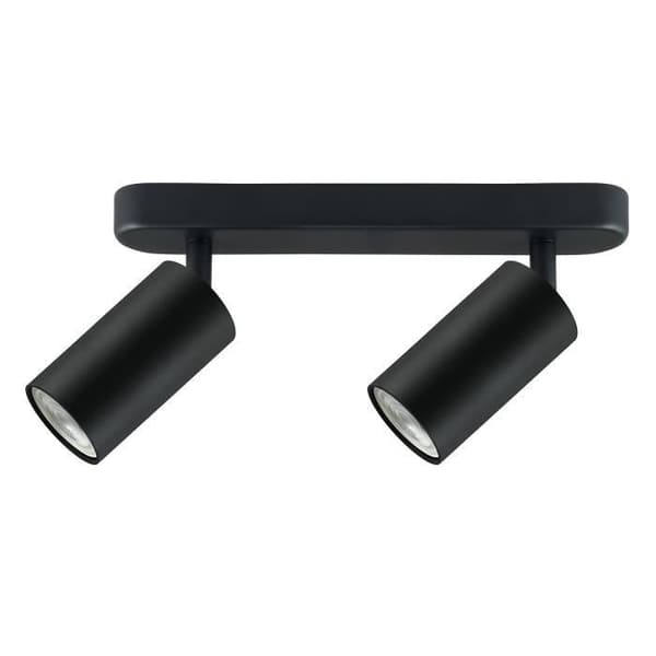 Tak/vägglampa, Maclean MCE452 B spot, mobil, aluminium, 2xGU10, 55x100mm, matt svart