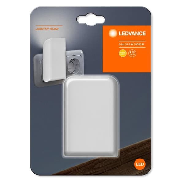 LUNETTA® Glow LEDVANCE väggmonterad LED-nattlampa - Vit - Dag/nattsensor - Attraktiv och funktionell design