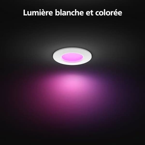 Philips Hue inbyggd spot, 90mm, vitt och färgat ljus, Bluetooth-kompatibel, röststyrning med Alexa, Apple Home