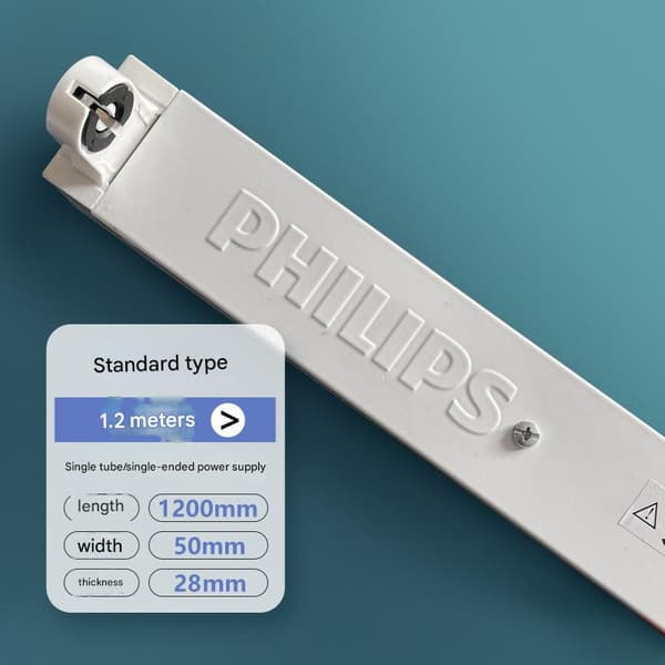 Stativ til Philips T8 LED-rør: 1,2 meter, med lampeskærm, enkelt rør, effektiv belysningsløsning