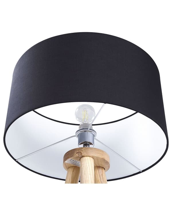 Golvlampa Svart Ljus Ek 142 cm Rund Stativ Modern Lampskärm