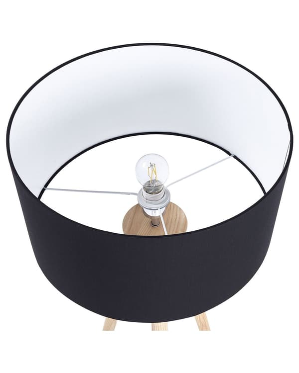 Golvlampa Svart Ljus Ek 142 cm Rund Stativ Modern Lampskärm
